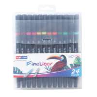 Calligraphy Stationery dual tips brush fineliner pen non-toxic pen for student office pens customize 24 Colors wholesale